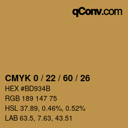 Color code: CMYK 0 / 22 / 60 / 26 | qconv.com