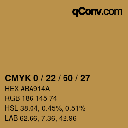 Color code: CMYK 0 / 22 / 60 / 27 | qconv.com