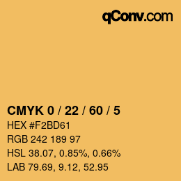 颜色代码: CMYK 0 / 22 / 60 / 5 | qconv.com