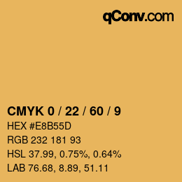 カラーコード: CMYK 0 / 22 / 60 / 9 | qconv.com