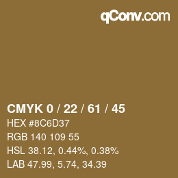 颜色代码: CMYK 0 / 22 / 61 / 45 | qconv.com