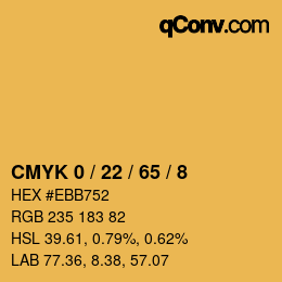カラーコード: CMYK 0 / 22 / 65 / 8 | qconv.com