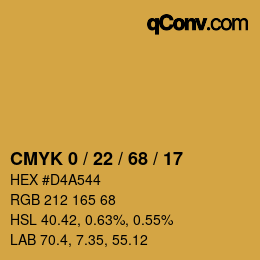 Color code: CMYK 0 / 22 / 68 / 17 | qconv.com