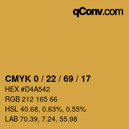 Color code: CMYK 0 / 22 / 69 / 17 | qconv.com