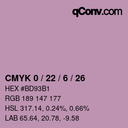 Color code: CMYK 0 / 22 / 6 / 26 | qconv.com