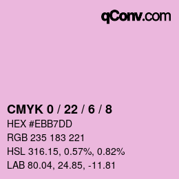 カラーコード: CMYK 0 / 22 / 6 / 8 | qconv.com