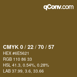 Color code: CMYK 0 / 22 / 70 / 57 | qconv.com