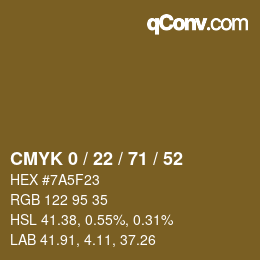 Color code: CMYK 0 / 22 / 71 / 52 | qconv.com