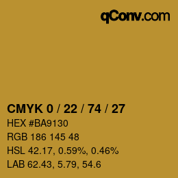 Color code: CMYK 0 / 22 / 74 / 27 | qconv.com