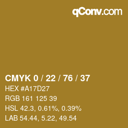 Color code: CMYK 0 / 22 / 76 / 37 | qconv.com