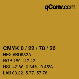 Color code: CMYK 0 / 22 / 78 / 26 | qconv.com