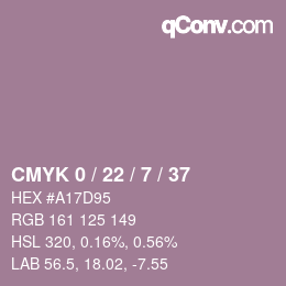 カラーコード: CMYK 0 / 22 / 7 / 37 | qconv.com