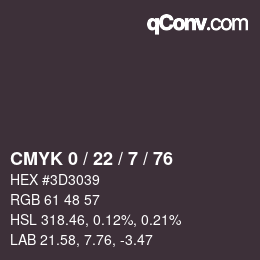 Color code: CMYK 0 / 22 / 7 / 76 | qconv.com