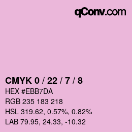颜色代码: CMYK 0 / 22 / 7 / 8 | qconv.com