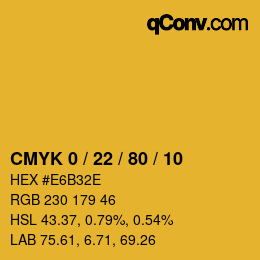 Color code: CMYK 0 / 22 / 80 / 10 | qconv.com