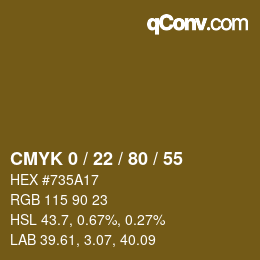 Color code: CMYK 0 / 22 / 80 / 55 | qconv.com