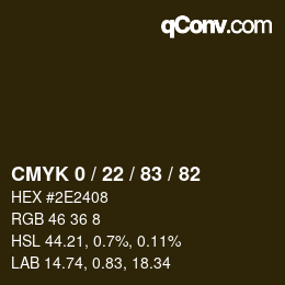 Color code: CMYK 0 / 22 / 83 / 82 | qconv.com