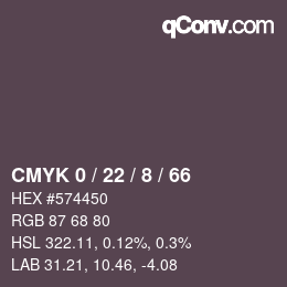 カラーコード: CMYK 0 / 22 / 8 / 66 | qconv.com