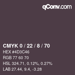 Color code: CMYK 0 / 22 / 8 / 70 | qconv.com