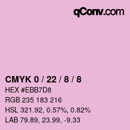 Color code: CMYK 0 / 22 / 8 / 8 | qconv.com