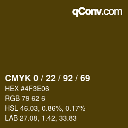 Color code: CMYK 0 / 22 / 92 / 69 | qconv.com
