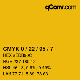 Color code: CMYK 0 / 22 / 95 / 7 | qconv.com