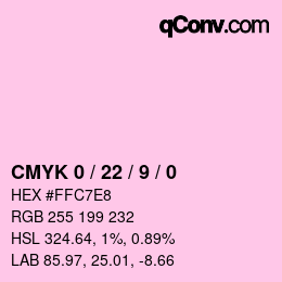 Color code: CMYK 0 / 22 / 9 / 0 | qconv.com