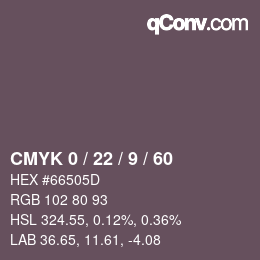 カラーコード: CMYK 0 / 22 / 9 / 60 | qconv.com