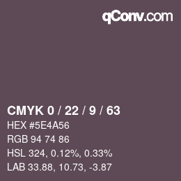 Color code: CMYK 0 / 22 / 9 / 63 | qconv.com