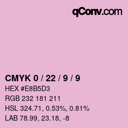 カラーコード: CMYK 0 / 22 / 9 / 9 | qconv.com