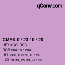 カラーコード: CMYK 0 / 23 / 0 / 20 | qconv.com