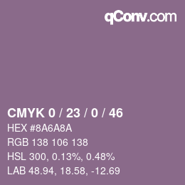 Color code: CMYK 0 / 23 / 0 / 46 | qconv.com