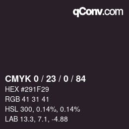 Color code: CMYK 0 / 23 / 0 / 84 | qconv.com