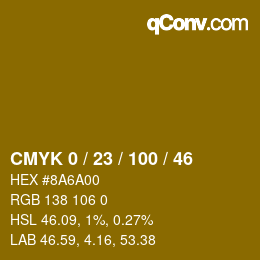 Color code: CMYK 0 / 23 / 100 / 46 | qconv.com
