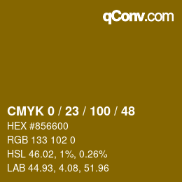 Color code: CMYK 0 / 23 / 100 / 48 | qconv.com