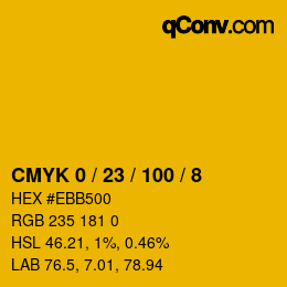 Color code: CMYK 0 / 23 / 100 / 8 | qconv.com