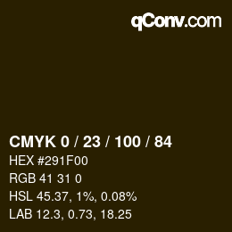 Color code: CMYK 0 / 23 / 100 / 84 | qconv.com