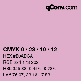 カラーコード: CMYK 0 / 23 / 10 / 12 | qconv.com