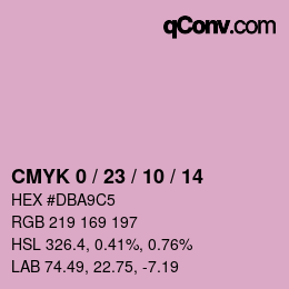 カラーコード: CMYK 0 / 23 / 10 / 14 | qconv.com
