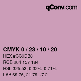 Color code: CMYK 0 / 23 / 10 / 20 | qconv.com