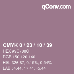Color code: CMYK 0 / 23 / 10 / 39 | qconv.com