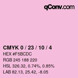 カラーコード: CMYK 0 / 23 / 10 / 4 | qconv.com