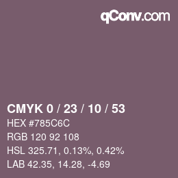 Color code: CMYK 0 / 23 / 10 / 53 | qconv.com