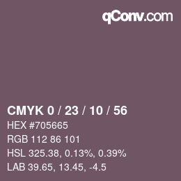 Color code: CMYK 0 / 23 / 10 / 56 | qconv.com