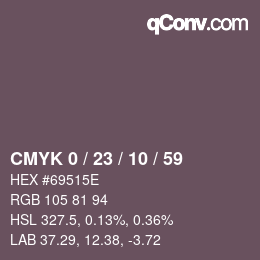 颜色代码: CMYK 0 / 23 / 10 / 59 | qconv.com