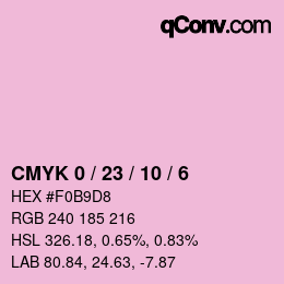 カラーコード: CMYK 0 / 23 / 10 / 6 | qconv.com
