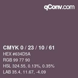 カラーコード: CMYK 0 / 23 / 10 / 61 | qconv.com