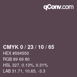 カラーコード: CMYK 0 / 23 / 10 / 65 | qconv.com