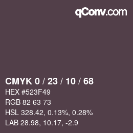 颜色代码: CMYK 0 / 23 / 10 / 68 | qconv.com