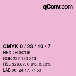 カラーコード: CMYK 0 / 23 / 10 / 7 | qconv.com
